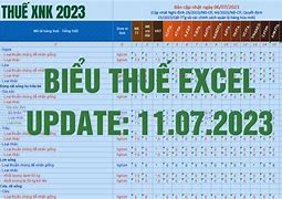 Biểu Thuế Nhập Khẩu 2020 File Excel 2023 Free Download